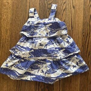 Little Joules Sleeveless Girl's Beach Day Adjustable Tiered Dress - 3T